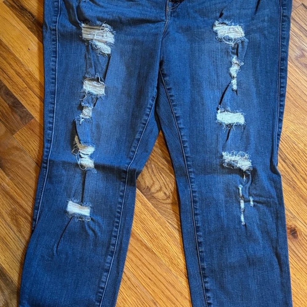 Distressed Blue Jeans